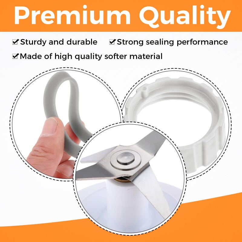 DRELD Replacement for Hamilton Beach Blender Blade with Blade Gasket Blender Jar Base Bottom Screw Cap and 2 Rubber O Ring Gasket Sealing Ring - Image 3